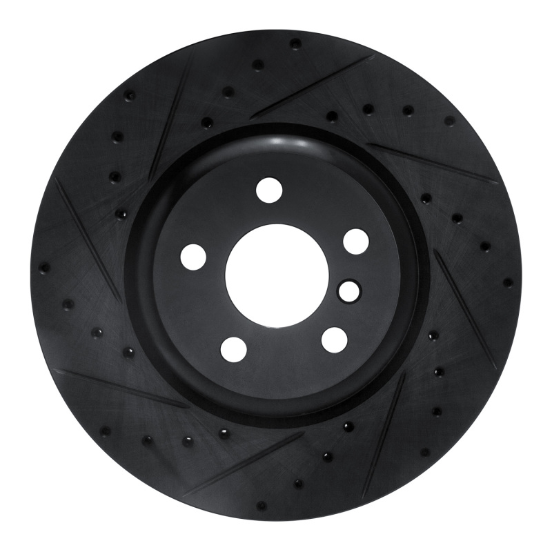 BMW 430I Brake Rotor (1) - Rear Left - R1 Concepts - Drilled & Slotted - Black - `16-`25